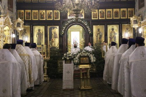 Архиерейское богослужение в день памяти преподобного Георгия Хозевита