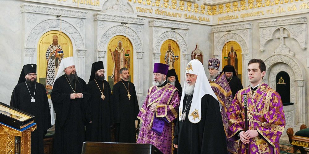 Архиепископ Егорьевский Матфей поздравил Святейшего Патриарха Кирилла с годовщиной архиерейского служения