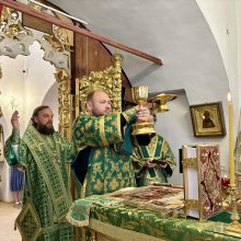 Митрополит Арсений совершил Божественную литургию в храме Живоначальной Троицы в усадьбе Свиблово