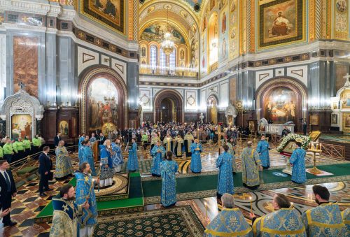 В канун Субботы Акафиста митрополит Арсений сослужил Святейшему Патриарху Кириллу в Храме Христа Спасителя