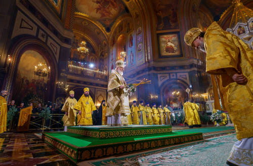 В праздник Рождества Христова митрополит Арсений сослужил Предстоятелю Русской Церкви за Божественной литургией в Храме Христа Спасителя