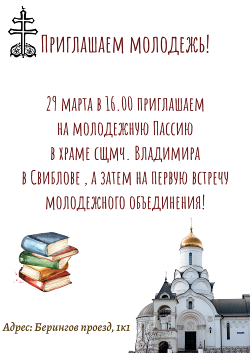 При храме священномученика Владимира, митрополита Киевского и Галицкого в Свиблове создано молодежное объединение