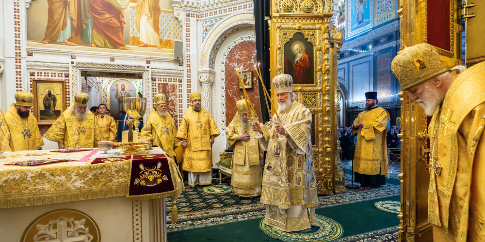 В Неделю Торжества Православия митрополит Арсений сослужил Святейшему Патриарху Кириллу за Литургией в Храме Христа Спасителя
