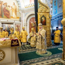 В Неделю Торжества Православия митрополит Арсений сослужил Святейшему Патриарху Кириллу за Литургией в Храме Христа Спасителя