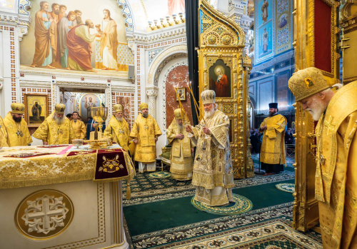 В Неделю Торжества Православия митрополит Арсений сослужил Святейшему Патриарху Кириллу за Литургией в Храме Христа Спасителя