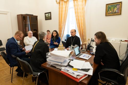В Финансово-хозяйственном управлении обсудили вопросы подготовки к началу строительства храма Архистратига Божия Михаила в Архангельском-Тюрикове