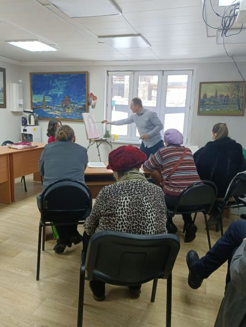 В воскресной школе при храме святителя Макария (Невского), митрополита Московского и Коломенского в Бутырском состоялся мастер-класс художника Ильи Лысенкова