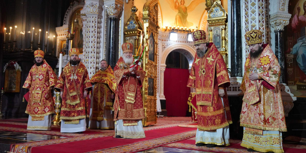 В праздник Светлого Христова Воскресения митрополит Арсений сослужил Предстоятелю Русской Церкви за торжественным богослужением в Храме Христа Спасителя