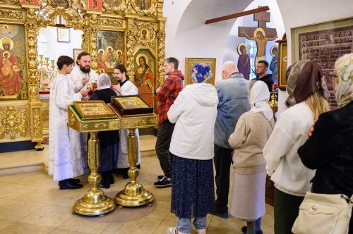 Митрополит Арсений совершил Божественную литургию в храме Живоначальной Троицы в усадьбе Свиблово