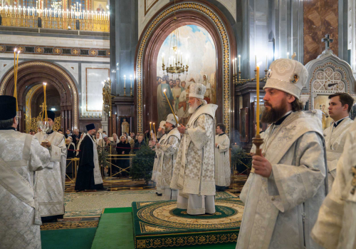 В канун праздника Крещения Господня митрополит Арсений сослужил Святейшему Патриарху Кириллу за всенощным бдением в Храме Христа Спасителя