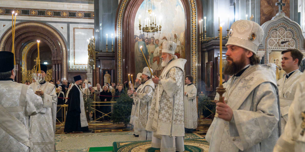 В канун праздника Крещения Господня митрополит Арсений сослужил Святейшему Патриарху Кириллу за всенощным бдением в Храме Христа Спасителя