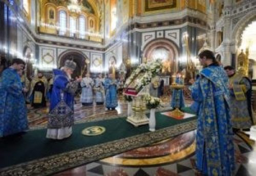 Архиепископ Егорьевский Матфей сослужил Святейшему Патриарху Московскому и всея Руси Кириллу в Храме Христа Спасителя